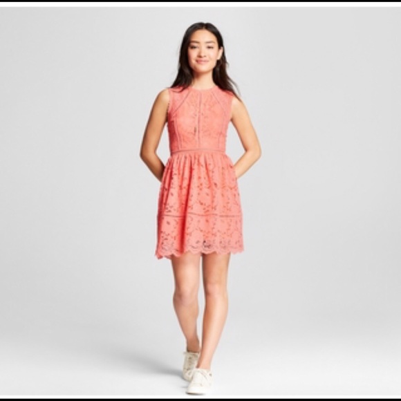 Xhilaration light pink lace 2pc skirt and shirt - Picture 2 of 8